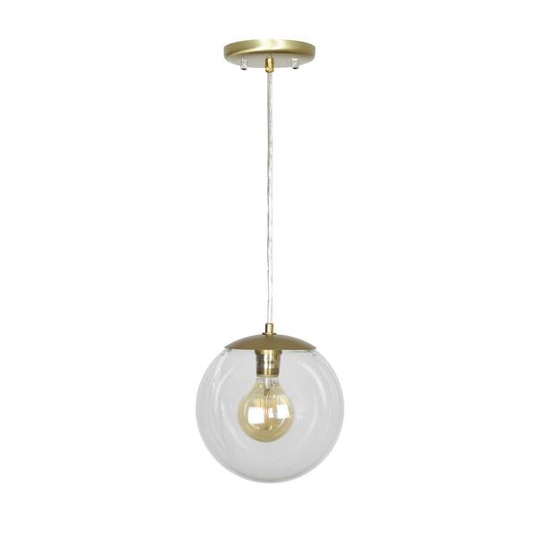 EQLight Mid Century 1-Light Clear Glass Pendant