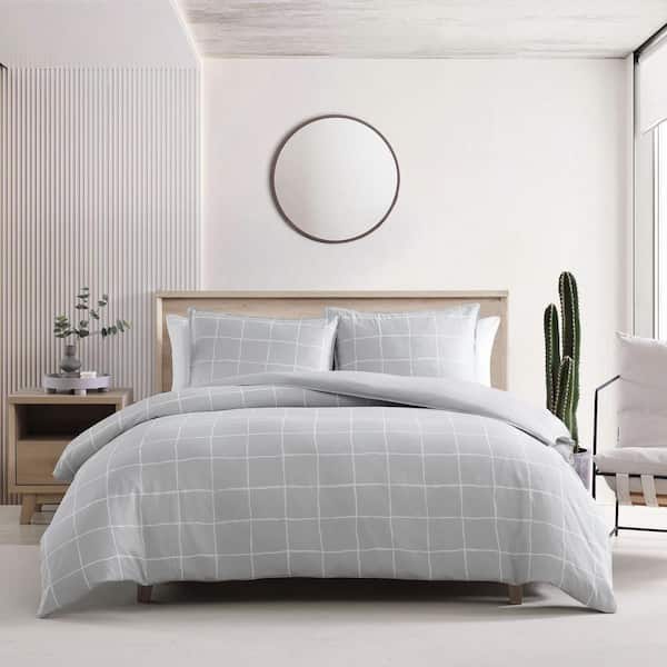 City Scene Zander 2-Piece Gray Plush Microfiber Twin Comforter Set