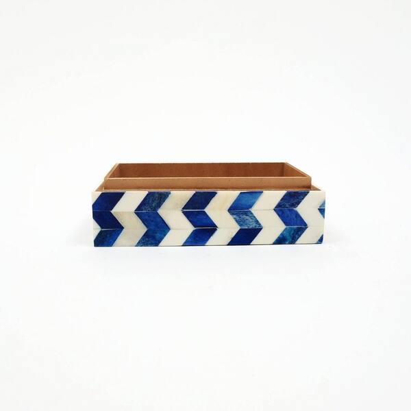 ✨Beautiful Blue 4 in. x 2.5 in. Bone & MDF Decorative Storage Box