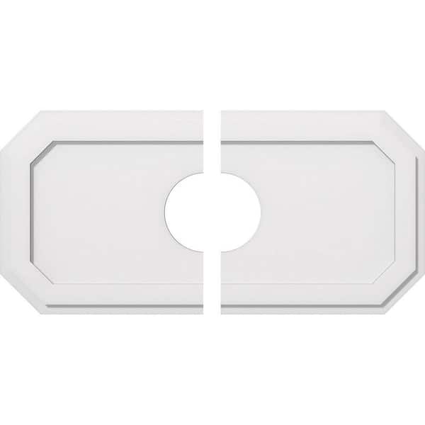 Ekena Millwork 36 in. W x 18 in. H x 7 in. ID x 1 in. P Emerald Architectural Grade PVC Contemporary Ceiling Medallion (2-Piece)