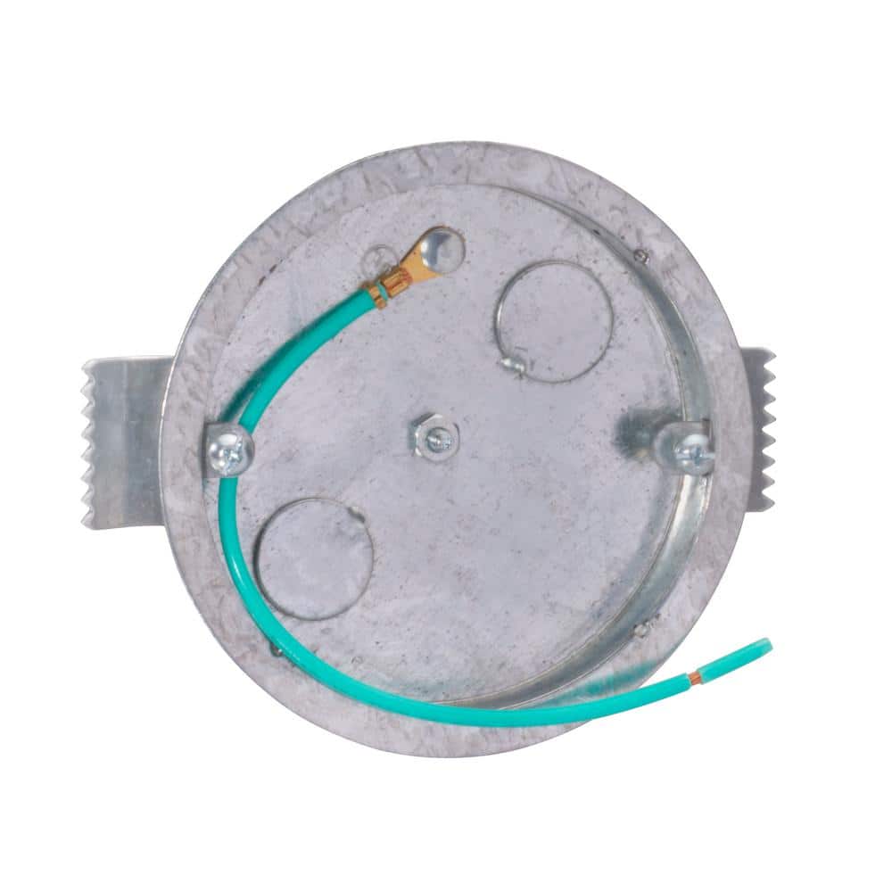 Southwire 4 in. W x 1/2 in. D Steel Metallic Round Ceiling Pan with Two