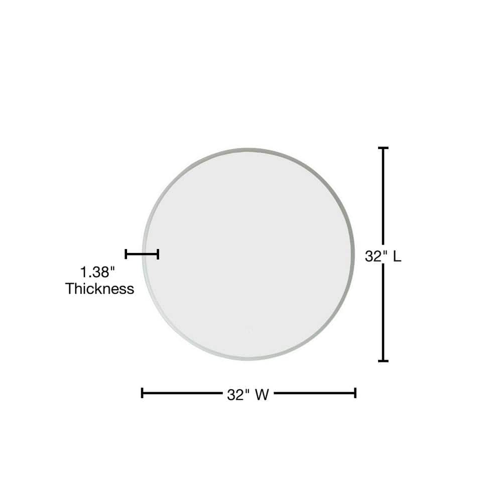 Century 32" Brushed Aluminum Frameless Round Vanity Mirror with LED