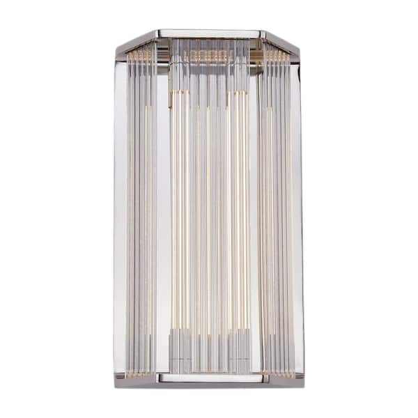 ALORA Sabre 16-in 1 Light 14-Watt Polished Nickel/Ribbed Glass Integrated LED Vanity Light