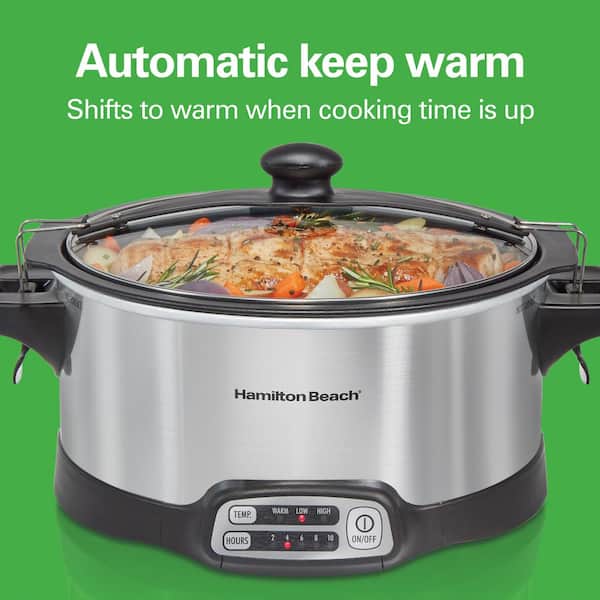 Hamilton Beach Programmable Stay or Go 6 Quart Slow Cooker with 2 Clips