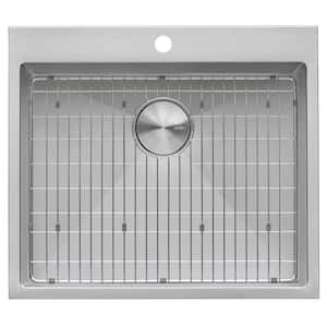 Forma Pro 27 in. Drop-in Topmount 16-Gauge Stainless Steel Laundry Utility Sink with 1 hole and Rounded corners