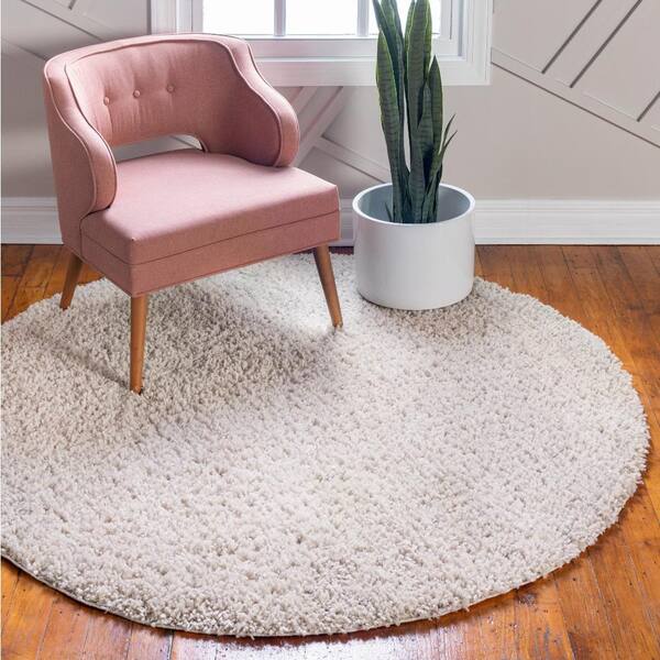  Christmas Shag Area Rug, 4ft Indoor Round Area Rugs