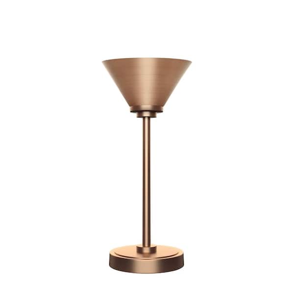 Unbranded Quincy 15.25 in. New Age Brass Accent Lamp With Glass Shade