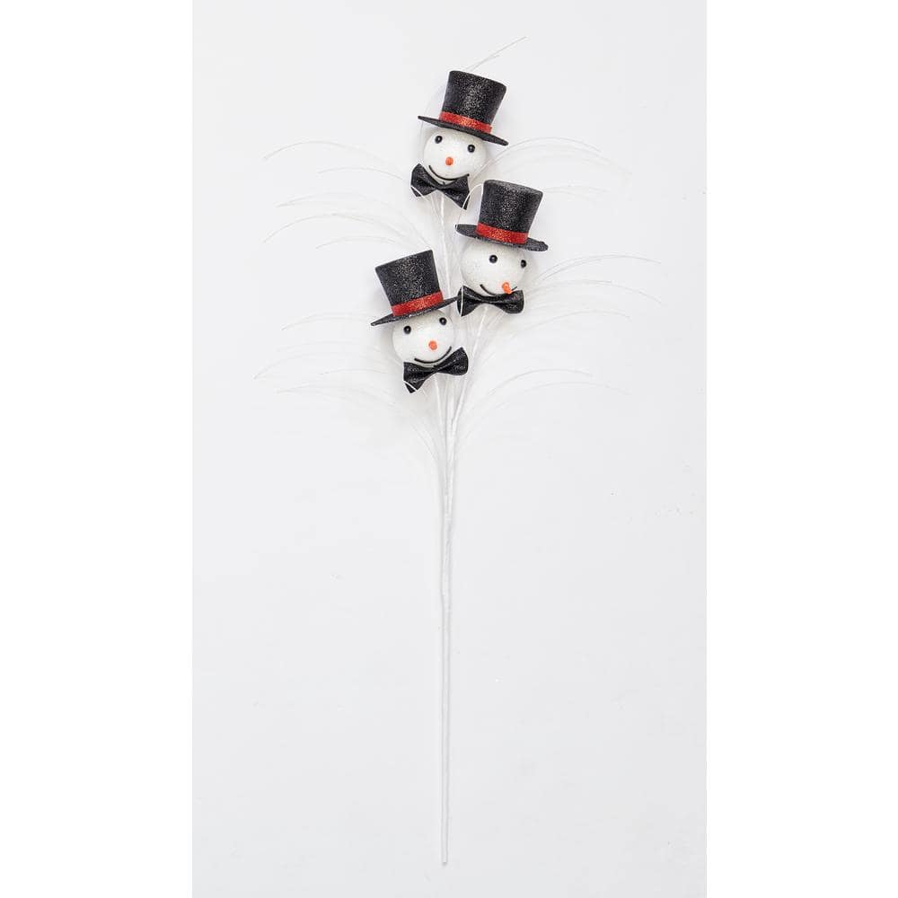 29.5 in. Christmas Snowman with Tophat and Bowtie Arrangement Spray, Set of