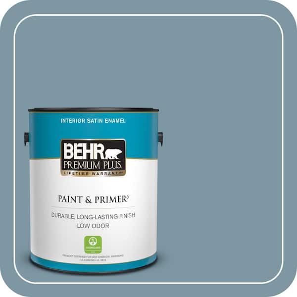 BEHR PREMIUM PLUS 1 gal. #530F-5 Waterscape Satin Enamel Low Odor Interior Paint & Primer