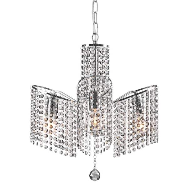 ZUO Keith 3-Light Chrome Ceiling Lamp