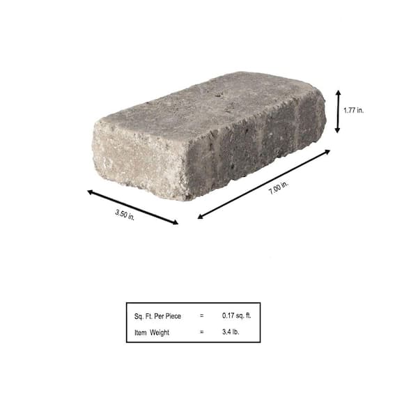 Pavestone Paper Sample Only of RumbleStone 3.5 in. x 7 in. Greystone Concrete Mini Wall Block (1-Piece)
