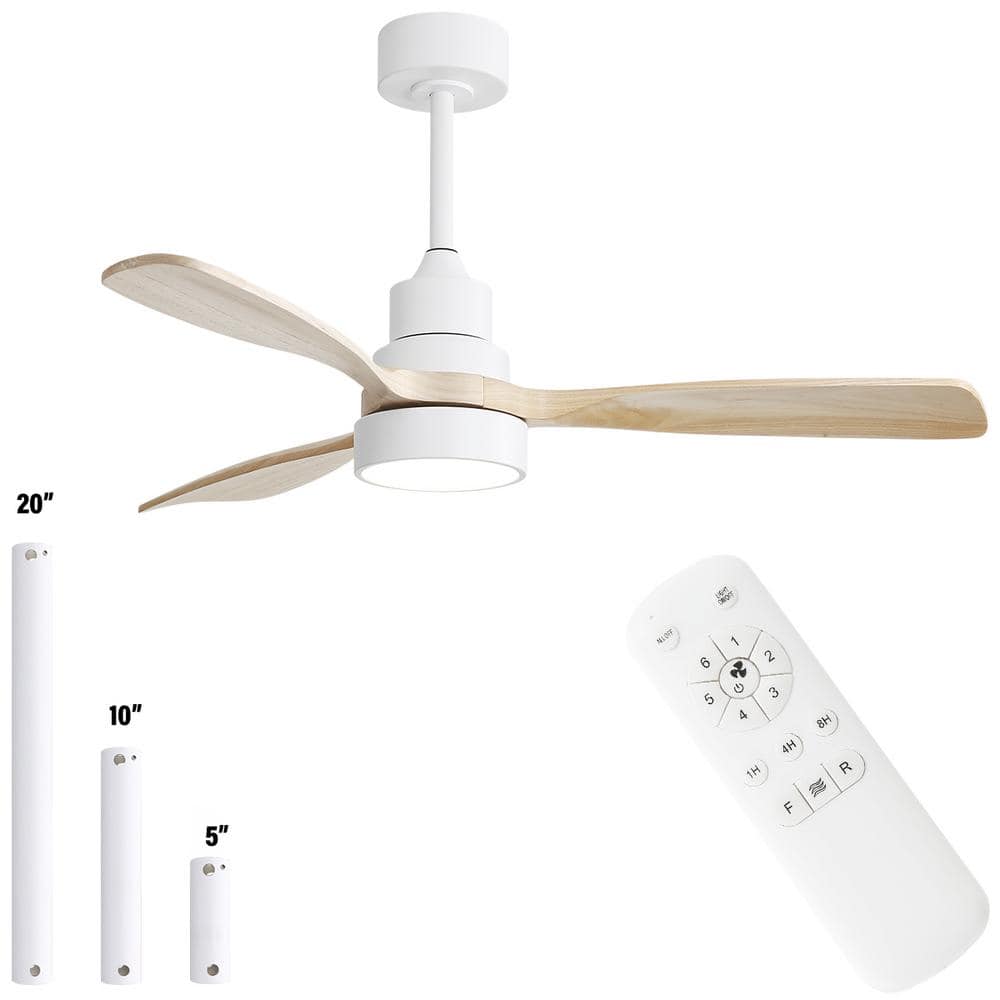 Reviews for Sofucor 48 in. Indoor/Outdoor Wood White Ceiling Fan with