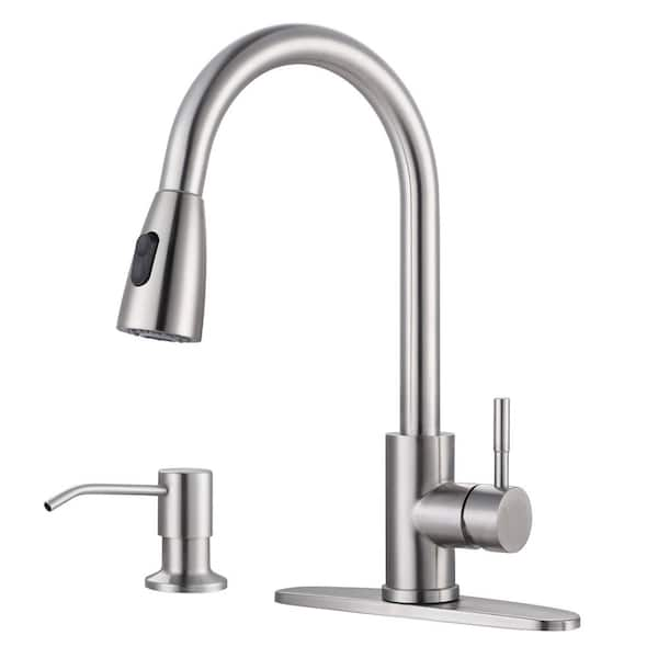 ARCORA Single Handle Pull Down Sprayer Kitchen Faucet With Deckplate ...