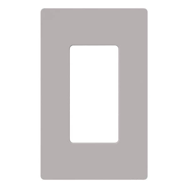 Lutron Claro 1 Gang Wall Plate for Decorator/Rocker Switches, Gloss, Gray (CW-1-GR) (1-Pack)
