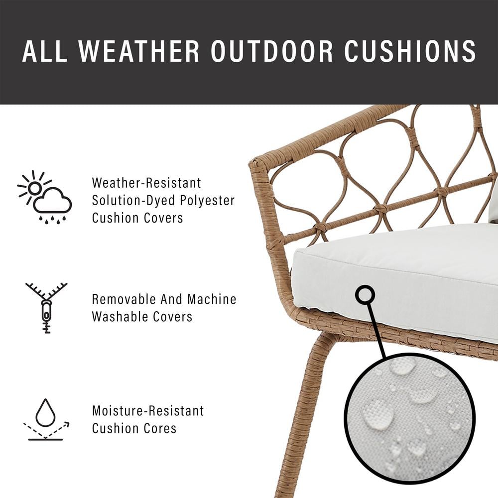 Juniper 2-Piece White Steel Boho-Chic Outdoor Loveseat Set