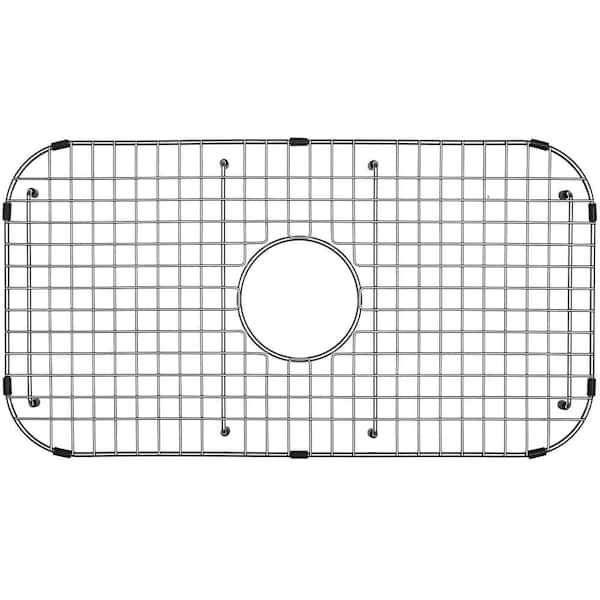 27.56-in x 13.98-in Center Drain Heavy-Duty Stainless Steel Sink Protector NDG2814C