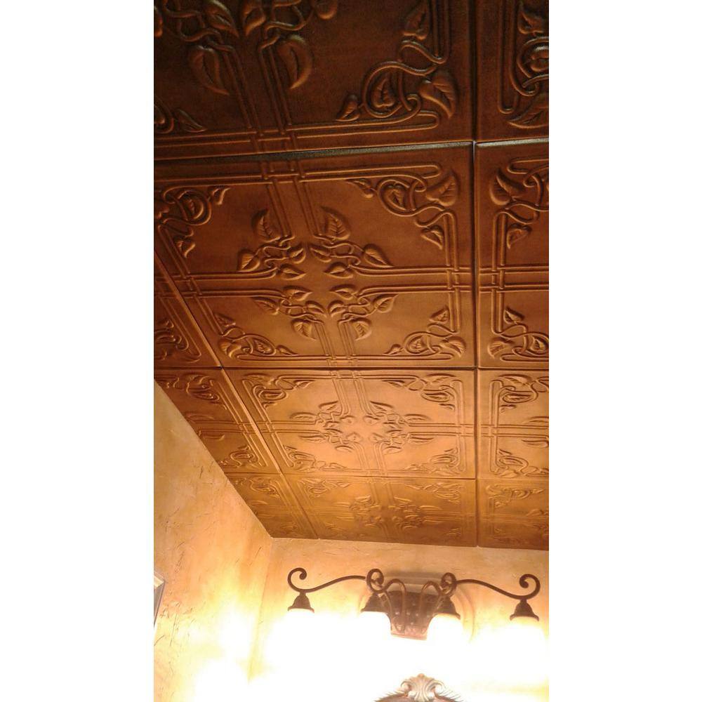 Plain White Polystyrene Ivy Leaves Glue-up Ceiling Tile
