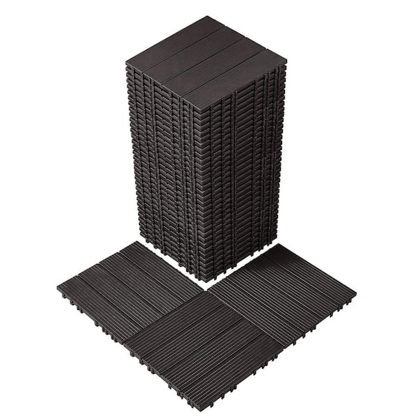 Interlocking Deck Tiles, 36 Pack, 12 in. x12 in. 36 sq. ft. Plastic Waterproof Outdoor Flooring All Weather Use