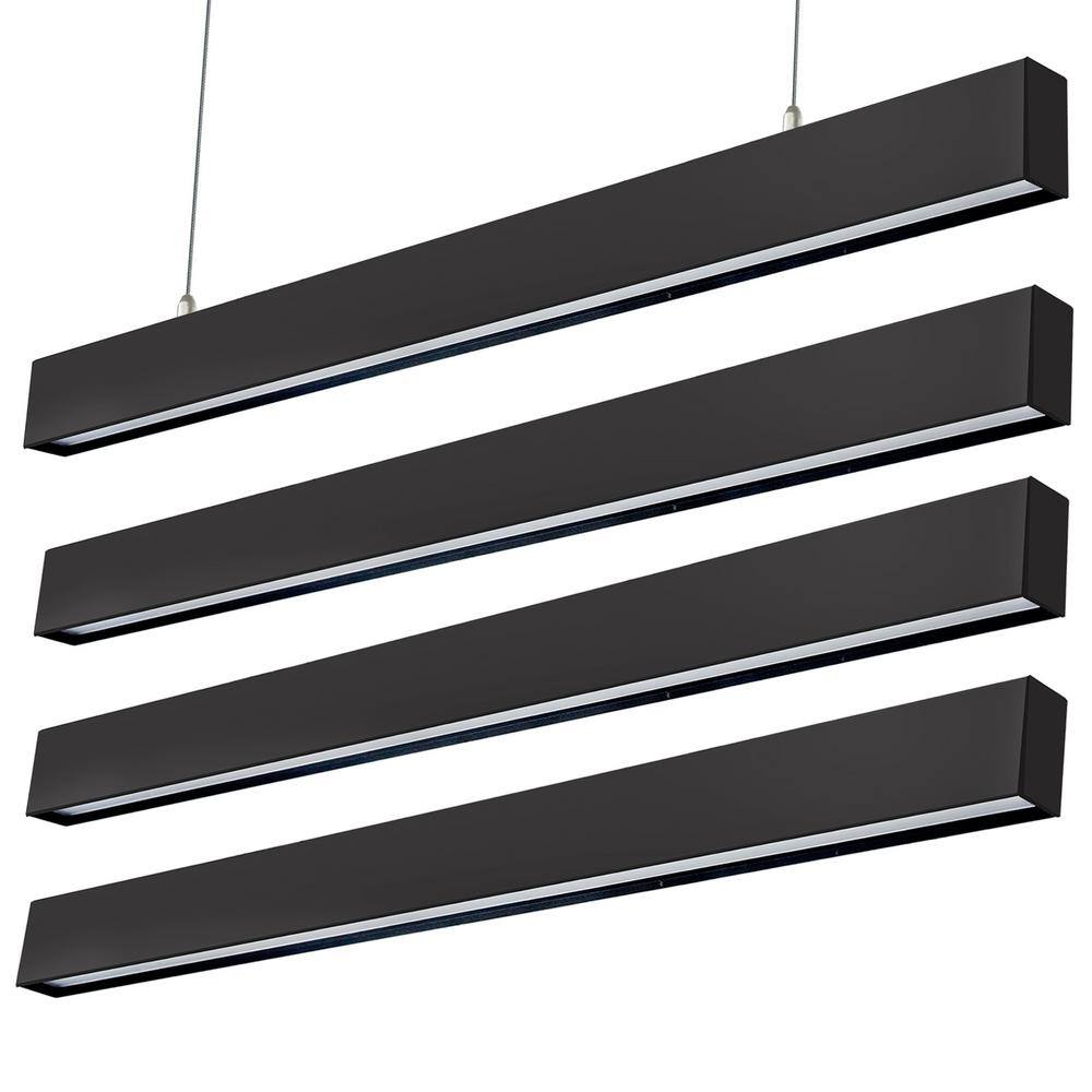 4 ft. 50-Watt Integrated LED Dimmable Black Up and DownPendant Shop Light for Office, Dining Room, Restaurant (4-Pack） price history on PriceWatchPro