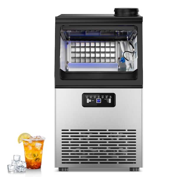 13.78 in. Stainless Steel 110 lb. /24 H Freestanding Commercial Ice Maker Full Size Ice Cubes with 13 lbs. Ice Storage