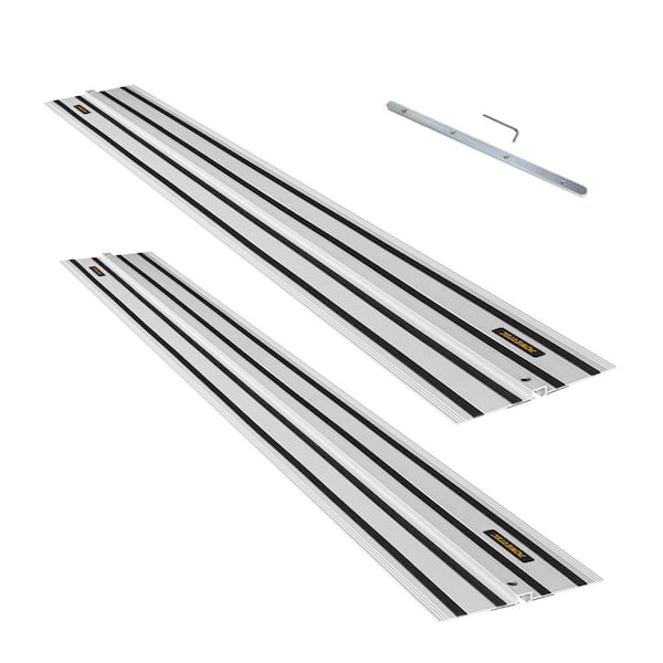 POWERTEC 110 in. Aluminum Guide Rail Joining Set for DeWalt Track Saws  (2x55 in. Guided Rails) with Gride Rail Connector 71505 - The Home Depot
