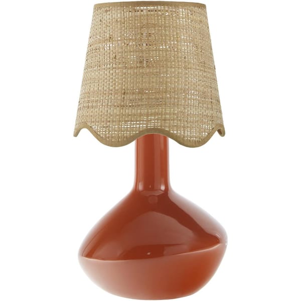 Aviara AVR-019 15 in. H x 9 in. W x 9 in. D Accent Table Lamp, Red