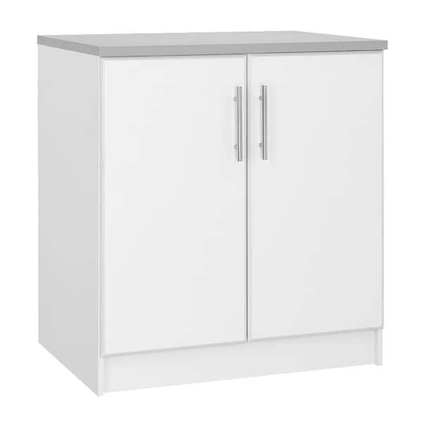Hampton Bay 24 in. D x 32 in. W x 36 in. H 2-Door Base Wood Freestanding Cabinet in White