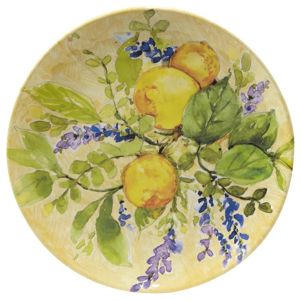 Lemon Zest Yellow and Green Melamine Oval Platter Set