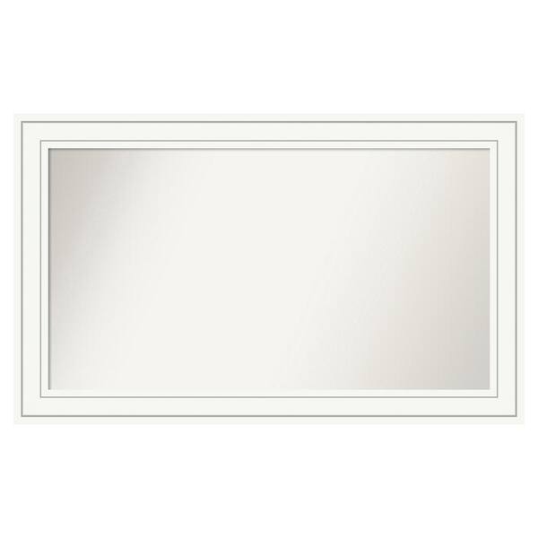 Amanti Art Craftsman White 41 in. x 25 in. Custom Non-Beveled Satin Wood Framed Bathroom Vanity Wall Mirror