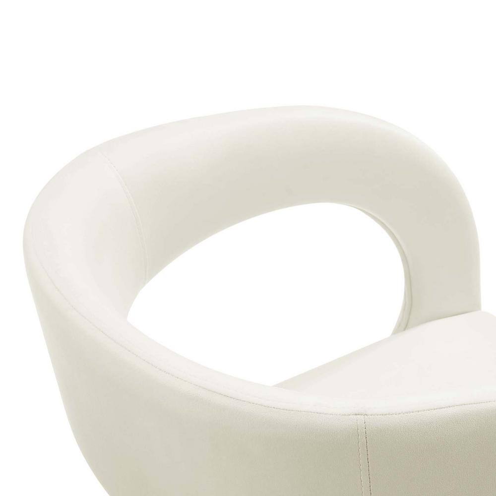 Ivory Velvet Upholstered Dining Chairs with Curved Backrest, Set of Two
