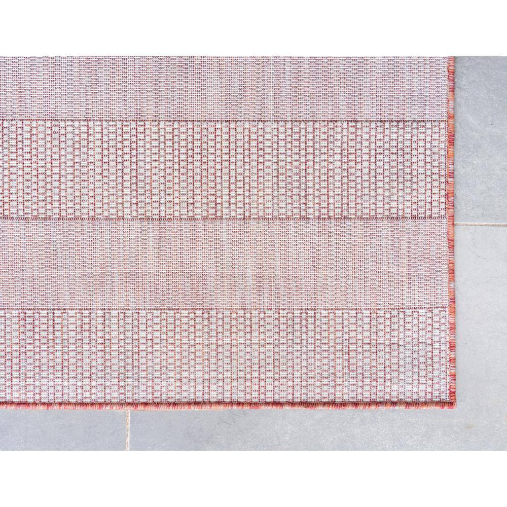 Rustic Stripe Rust Red & Gray 4' x 6' Outdoor Rug