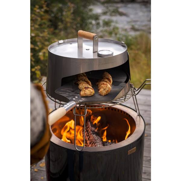 Unbranded - Smokeless Fire Stove Pilar 50, Clean-Burn Fireplace and Grill, Black Enameled Steel