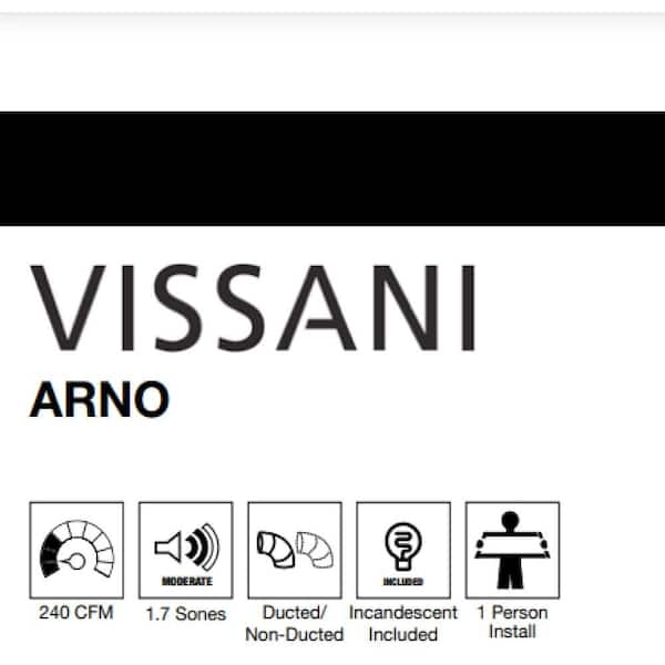 Vissani Arno 30 in. 240 CFM Convertible Under Cabinet Range Hood 