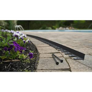 Flexi-Pro 48 in. x 2.25 in. x 1.75 in. Black PVC Paver Edging - 96 ft. (24-Pieces of 48 in) Pro Grade with 96-Spikes