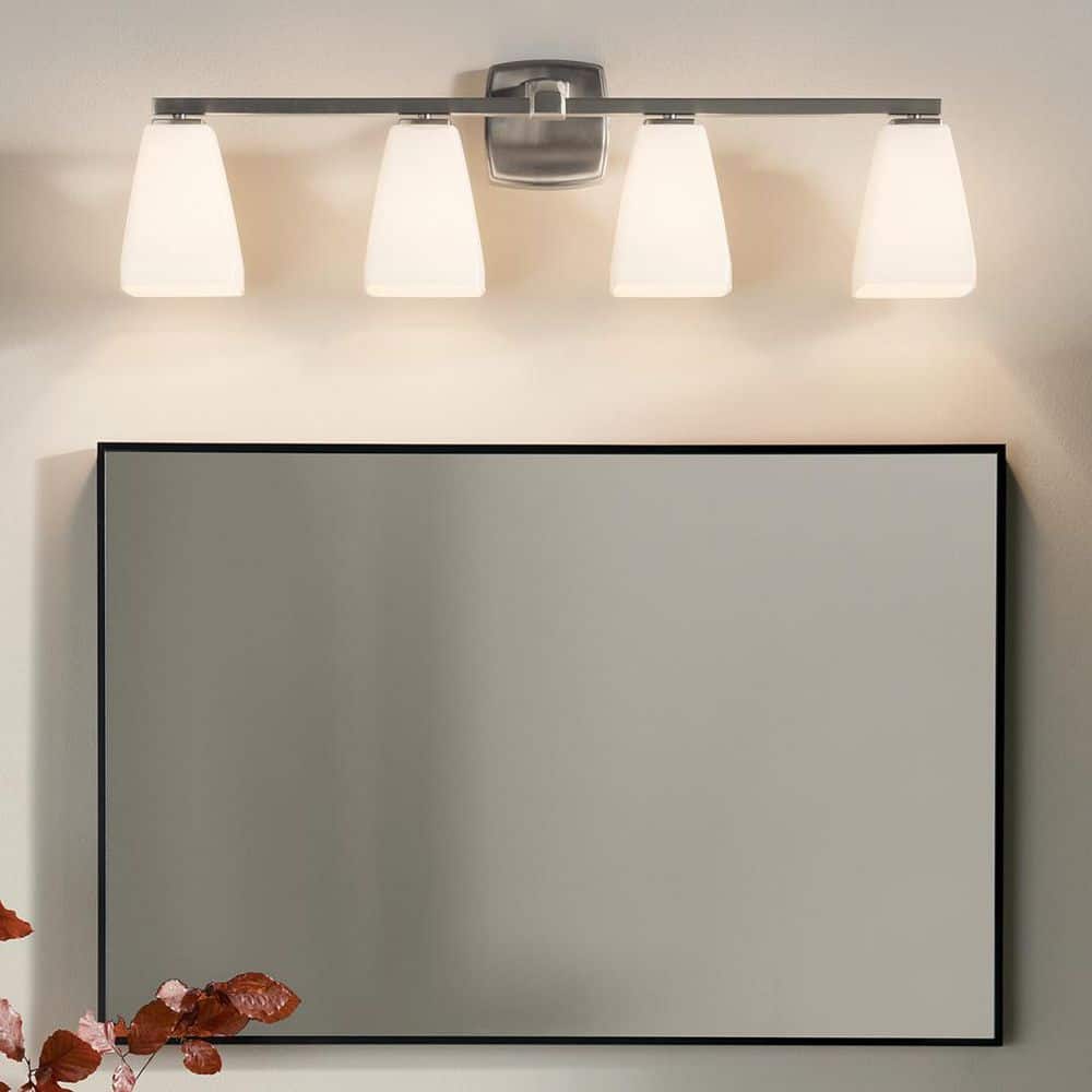 Marant 33.25 in. 4-Light Vanity Light with Opal Glass in Brushed Nickel price history on PriceWatchPro