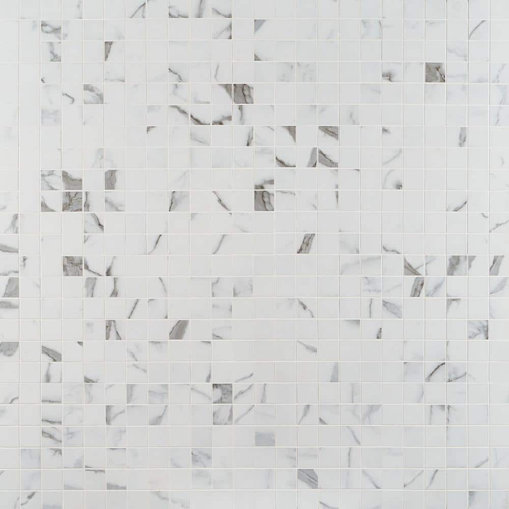 Statuario Valley Matte Porcelain Mosaic Tile for Kitchen and Bathroom