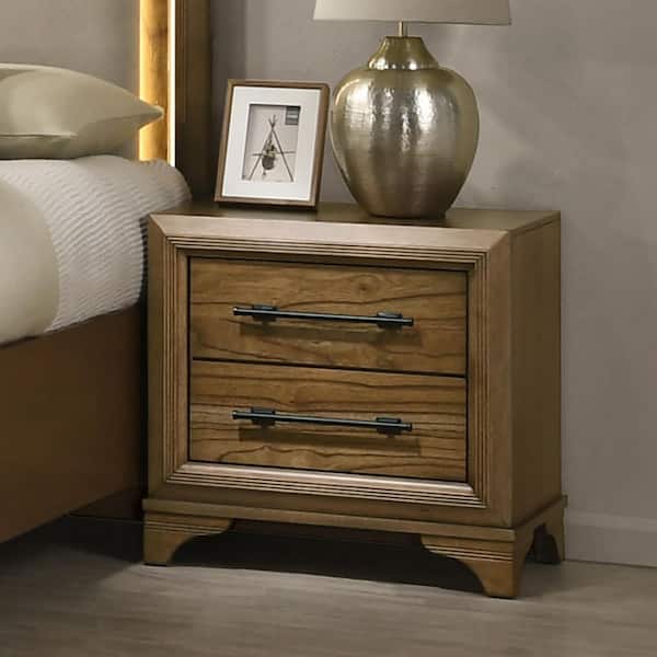 New Classic Furniture Talcott Honey Wood 2-Drawer 23.7 in. Nightstand