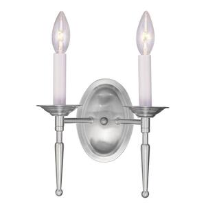 Williamsburgh 2 Light Brushed Nickel Wall Sconce