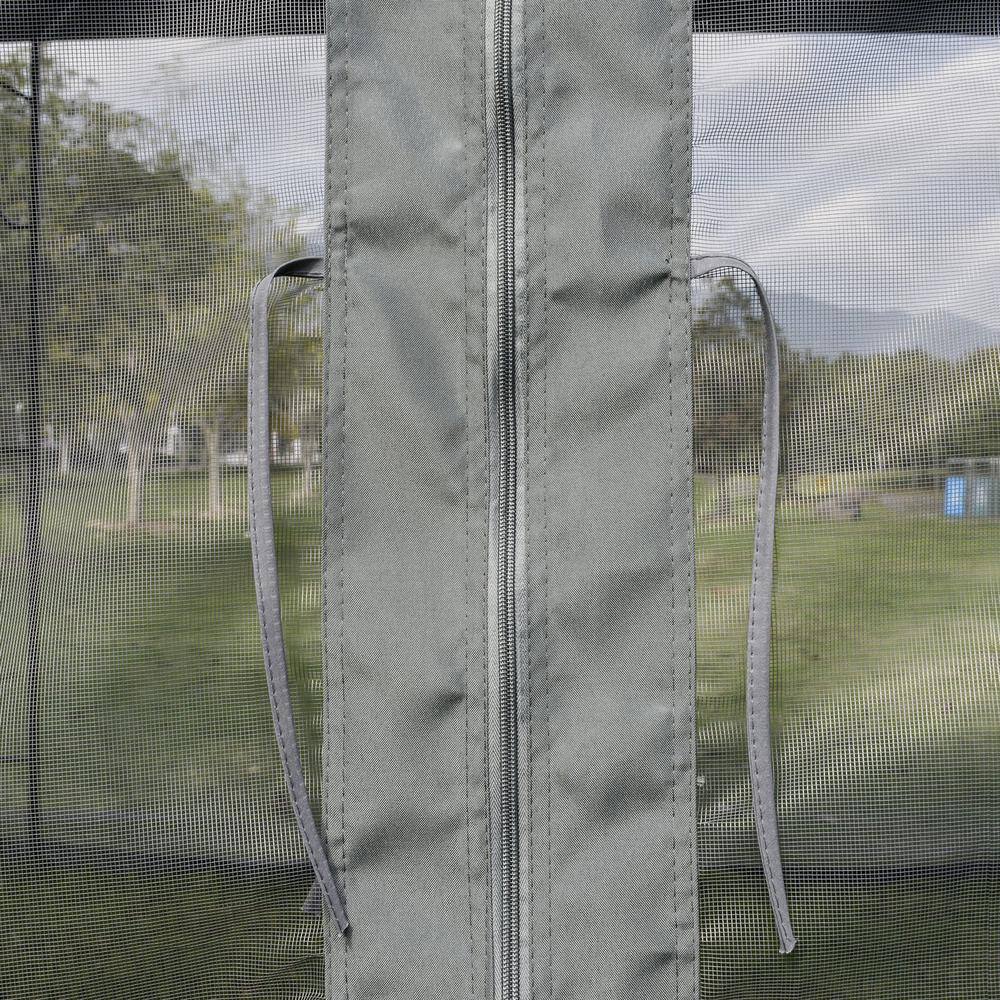 Gray 10' x 10' Steel Patio Gazebo with Netting