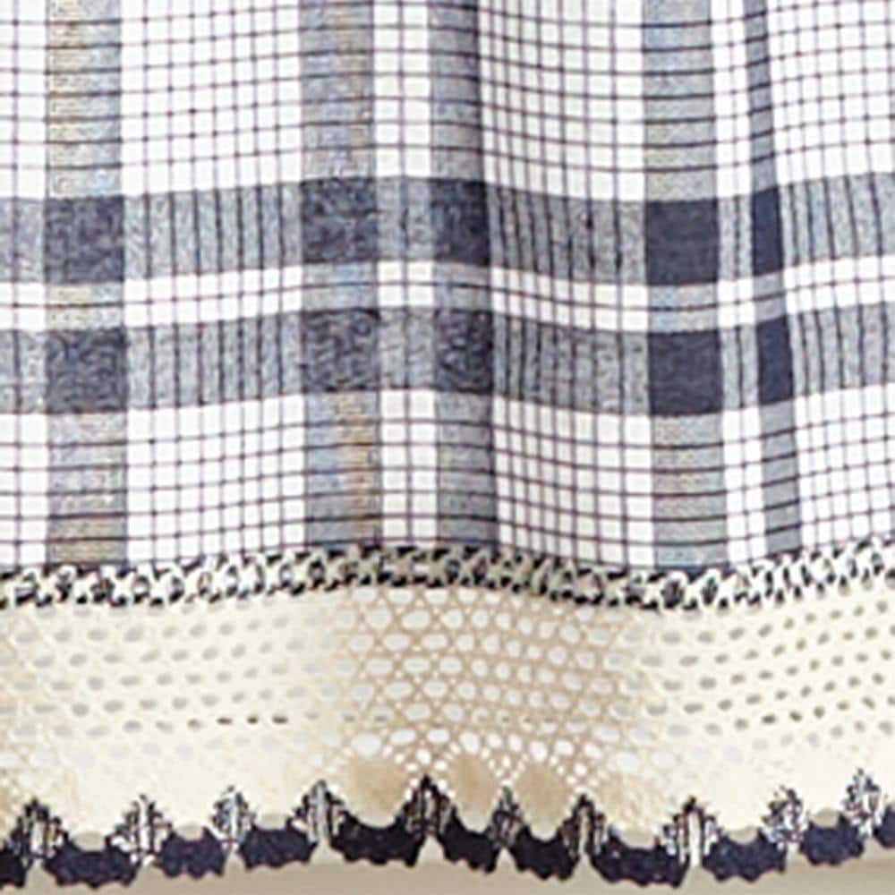 Curtainworks Seaton Indoor Polyester Light Filtering Rod Pocket Valance , Navy , 28"x36", Adult