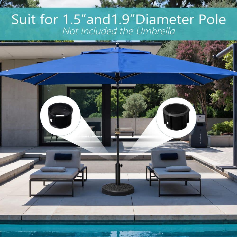 Modern Black Concrete and Steel Round Parasol Base