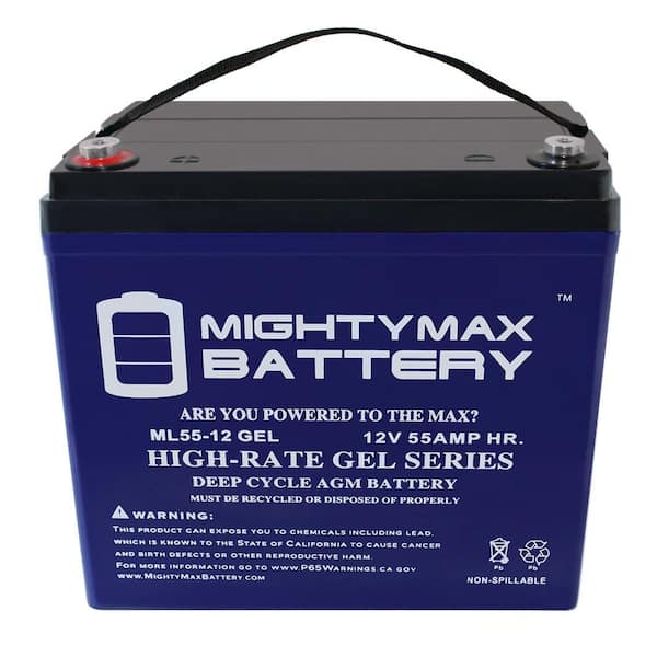 Mighty Max Battery 12-Volt 55 Ah Rechargeable Gel Sealed Lead Acid (SLA) Battery