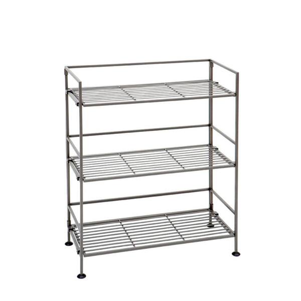 Seville Classics Satin Pewter 3-Tier Iron Rectangular Shelving