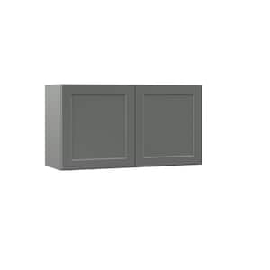 Designer Series Melvern Storm Gray Shaker Assembled Wall Kitchen Cabinet (33 in. x 18 in. x 12 in.)