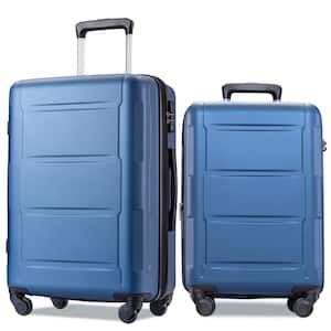 20 in. x 24 in. 2-Piece Blue ABS Hardshell Spinner Luggage Set with TSA Lock, Handy Packing, 3-Level Telescoping Handle