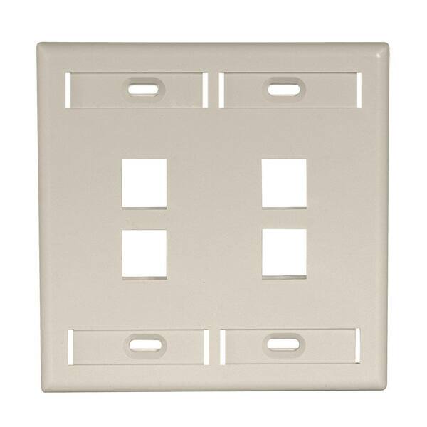 Leviton White 2-Gang Audio/Video Wall Plate (1-Pack)