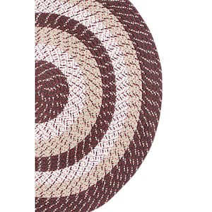 Country Stripe Braid Collection Brown Stripe 40" x 60" Tri-Circle 100% Polypropylene Reversible Area Rug