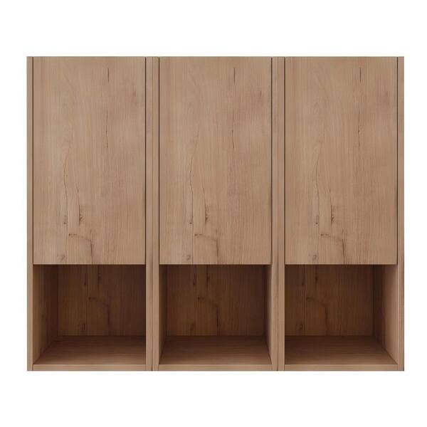 Yunus 36 in. W x 9.81 in. D x 29.5 in. H Bathroom Storage Wall Cabinet in Imitative Oak