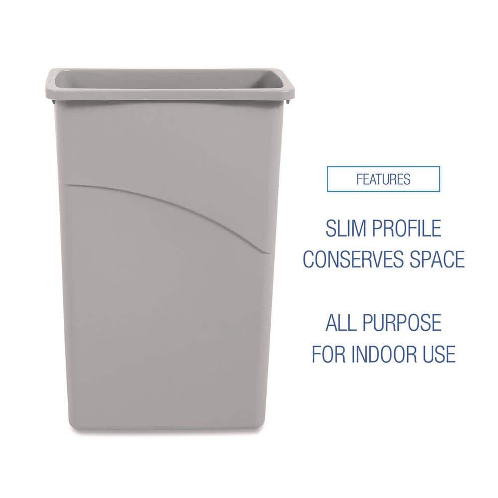 Slim Gray Plastic 23 Gallon Waste Container