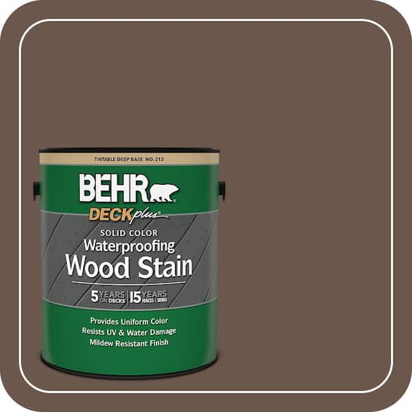 1 gal. #SC-201 English Brown Solid Color Waterproofing Exterior Wood Stain